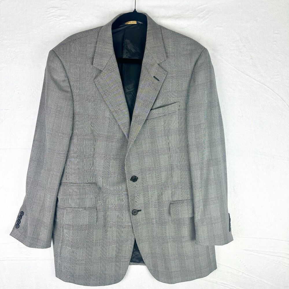 Brooks Brothers 1818 Madison Wool Glen Plaid Blazer Size 42r Two Button
